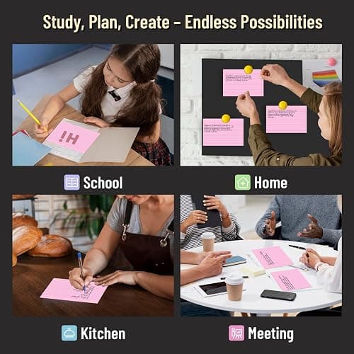 200 Pcs Index Cards 4 x 6 Inch Ruled Pink Index Cards, College Ruled Flash Cards for School, College, Office and Home Organization, Durable Study To Do List Note Cards with Ruled Lines, 5 Pack of 40 thumbnail 7