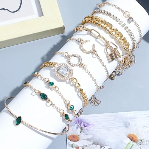 NEWITIN 49 Pieces Gold Jewelry Set for Women Fashion Costume Jewelry Gold Plated Necklace Bracelet Ring Earrings Set for Women thumbnail 2