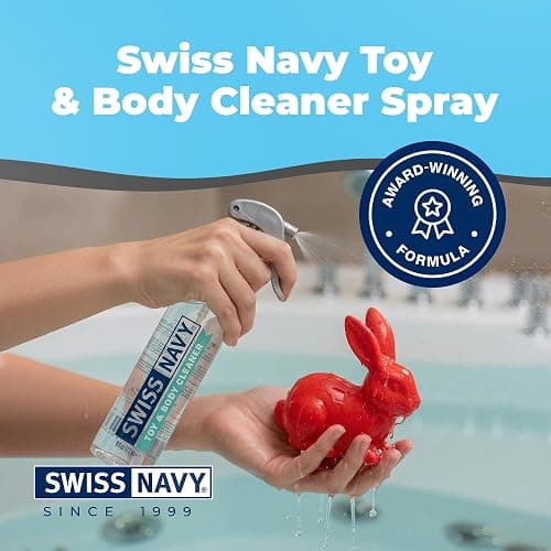 Swiss Navy Premium Toy & Body Spray Cleaner - 6 oz - Body-Safe, Gentle, Dermatologically Tested Cleanser for Toys & Intimate Areas - Safe for Silicone, Rubber & Latex Toys - Lavender Scent thumbnail 2