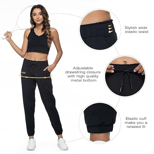 Haowind Joggers for Women with Pockets Elastic Waist Workout Sport Gym Pants Comfy Lounge Yoga Running Pants thumbnail 3