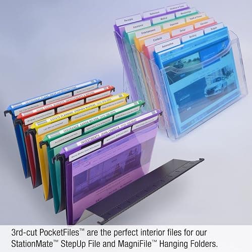 Ultimate Office PocketFile Clear Poly Document Folder Project Pockets, 3rd-Cut, Letter Size, in 6 Assorted Colors, Set of 18 thumbnail 6