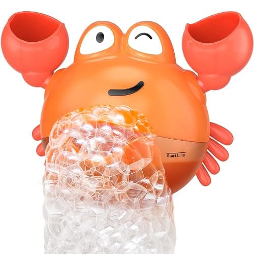 KINDIARY Bath Toy, Crab Bath Bubble Maker for Baby, Toddlers 1-3, Infants, Kids, Automatic Bubbles Machine Blower for Bathtub, Battery Operated - Image 1