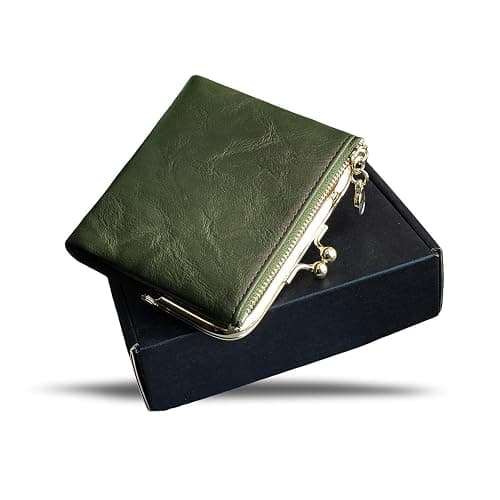 AOXONEL Womens Wallet Small Rfid Ladies Compact Bifold Leather Vintage Coin Purse With Zipper and Kiss Lock thumbnail 7