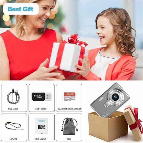 Appareil Photo numérique, autofocus UHD 4K 50 MP pour la Photographie avec Carte SD 32 Go, Zoom 16X, Anti-tremblement, Appareil Photo numérique Compact pour Enfants, Adolescents, Adultes, débutants thumbnail 9