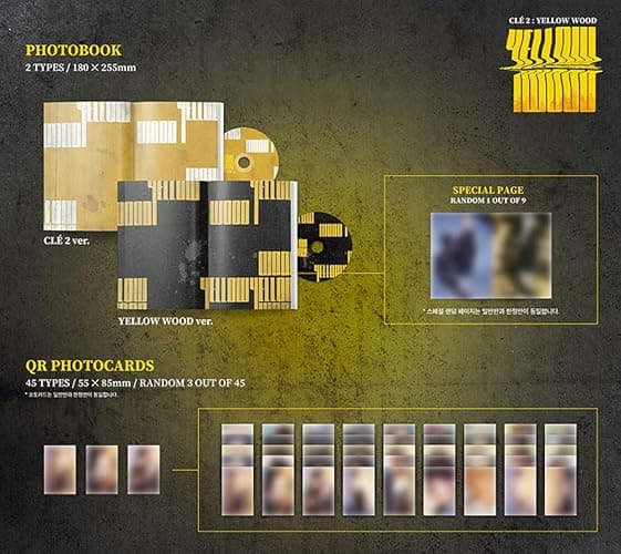 STRAY KIDS Special Album - CLE 2 : Yellow Wood ( Yellow Wood Ver. ) CD+Photobook+QR Photocards+( Extra 4 Photocards + 1 Double-Sided Photocard ) thumbnail 3