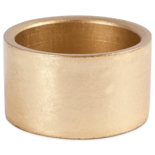 DII Basic Napkin Ring Collection Decorative, Gold, One Size, 6 Count thumbnail 2