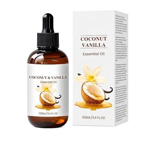 CLY AMS Coconut & Vanilla Essential Oil, Multi-Purpose Massage & Body Oil, Deep Moisturizing for Skin & Relaxing,Non-greasy Glow Moisturizer for Dry Skin 3.4oz/100ml - Image 1
