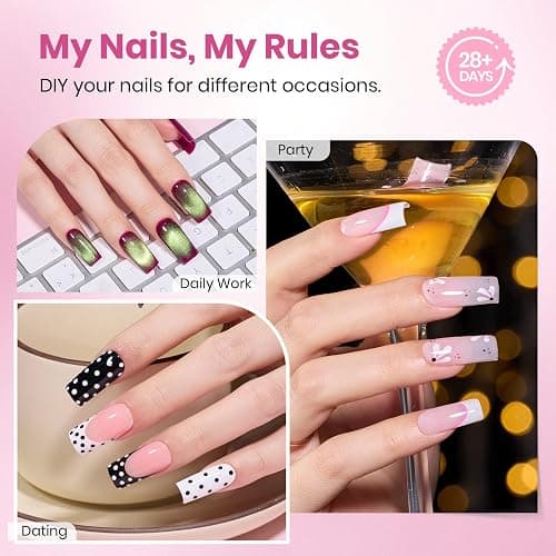 Beetles Gel Nail Tips Flat-X- Square Medium, 320pcs 16 Sizes(00-14), Pre-Etched Half Matte Full Cover Soft Gel Tips, Clear Press on False Nail Extension Acrylic Fake Nails, Easy DIY Salon Art thumbnail 2