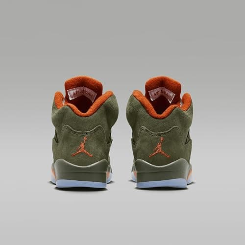 Air Jordan 5 Retro Big Kids' Shoes (Army Olive/Solar Orange) - 4.5 Big Kid thumbnail 6