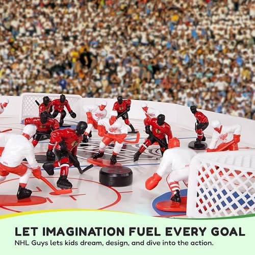 Kaskey Kids NHL Hockey Guys, Blackhawks vs. Red Wings, 27 Pieces in Each Set, Includes 2 Teams and Travel Storage Case, Nostalgic Sports Action Figures for Imaginative Play, Ages 3 and Up thumbnail 8