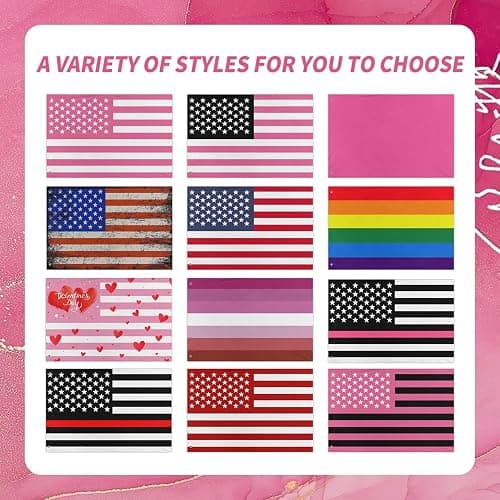 Custom American Flag 2x3 Ft - Pink American Flag Customizable Design Your Photo Personalized Tapestry Banner Bedroom Decoration thumbnail 3