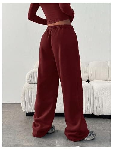 SHENHE Women's Straight Leg Elastic Waist Sweatpants Waist Pockets Loose Casual Jogger Pants thumbnail 3