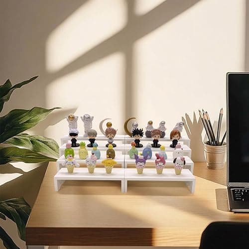 Yikaroeli Display Risers White Wood Riser Perfume Display Stand | 2Pack Large Display Stands for Vendor Events Dessert Stands for Party thumbnail 2