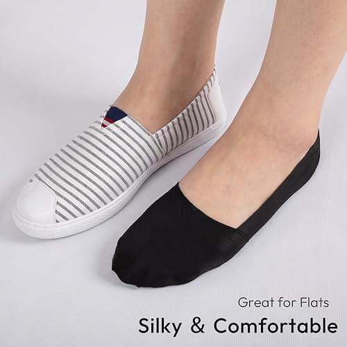 Sofier No Show Socks Womens,6 Pairs Non Slip Low Cut Invisible Liner | Thin silky fabric,cotton sole,breathable,fits flats,loafers,sneakers,casual dress shoes thumbnail 5