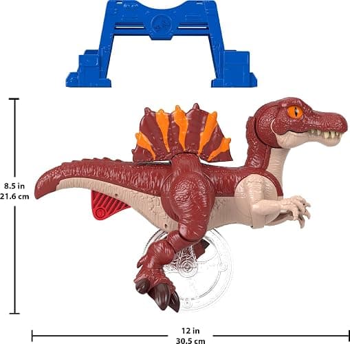 Fisher-Price Imaginext Jurassic World Rebirth Dinosaur Toy, Sprinting Spinosaurus Figure with Lunge & Chomp Motion, 9 Inches Tall thumbnail 3