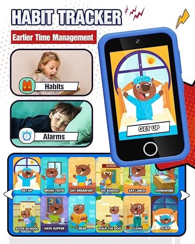 Kids Smart Phone, Spider Toys Phone for Boys 3 4 5 6 7 8 Years Old, Dual Camera, 3.5'' Touchscreen Kid Phones, Educational Toy for Toddler Kids Christmas Birthday Gifts, ABC Learning, Habit Tracker thumbnail 5
