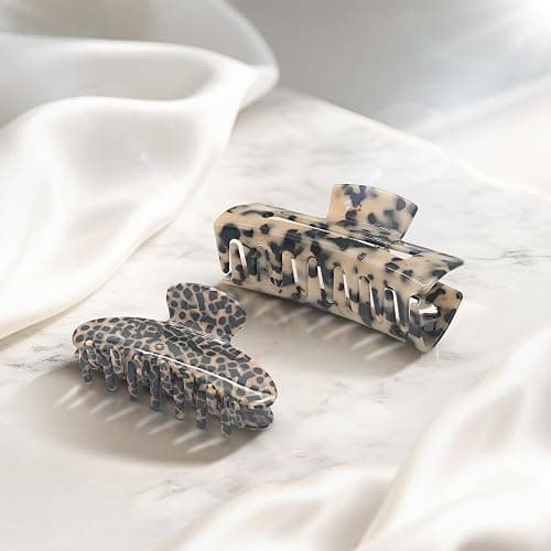YIERSO Large Hair Claws Clips for Women, 4.33"Acetate Strong Hold Non-Slip | Jumbo Claw Stylish Hair Accessories for Thick/Nomal/Thin Curly Hair, 2Pack thumbnail 7