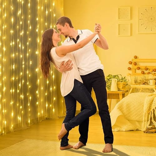 Vicloon 3mx3m Curtain Fairy Lights, 300 LED Curtain Lights, Waterproof Window String Light with Remote Control Timer for Decorate, Outdoor, Indoor, Party, Bedroom thumbnail 7