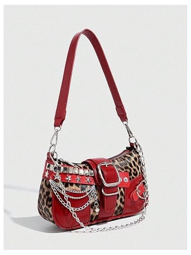 Verdusa Women's Y2k Star Embroidery Shoulder Bag Mini Chain Hobo Handbag Purses thumbnail 3