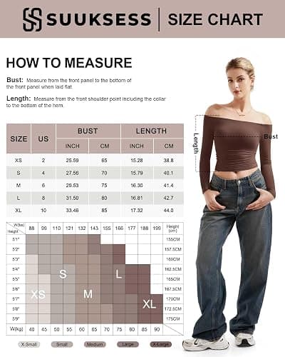 SUUKSESS Women Off Shoulder Double Lined Long Sleeve Shirts Basic Going Out Tops thumbnail 7
