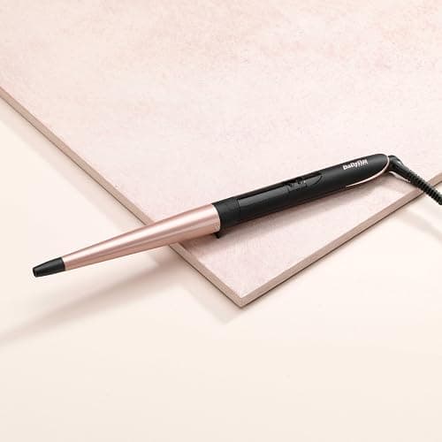 BaByliss Boucleur manuel conique Rose Quartz - Cylindre conique en céramique de 25 à 13mm, Pour des boucles et un wavy naturels, 6 réglages de température de 160°C à 210°C , Noir et rose, C454E thumbnail 7