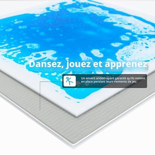 Art3d Lot de 4 Dalles de Sol Sensorielles Liquides | 30 x 30 cm,pour Salle de Jeux et Piste de Danse,Carrés,Multicolore thumbnail 8