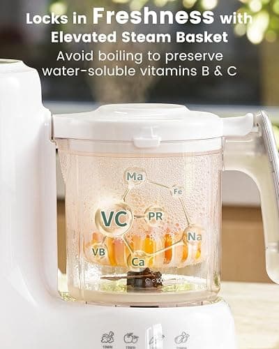 GROWNSY Baby Food Maker with Steam Basket, One Step Baby Food Processor Steamer Puree Blender Grinder Mills Machine, Auto Cooking Grinding and Sterili-zing for Healthy Homemade Baby Food, BPA-Free thumbnail 3