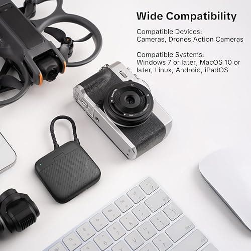 PGYTECH CreateMate Mini SD Card Reader Case for Pocket 4, High-Speed 2-in-1 SD 4.0/Micro SD Card Reader with 6-Slot Storage Portable, Dual-Slot Transfer/USB 3.1/Type-C for Camera/Drone/Phone, Black thumbnail 7