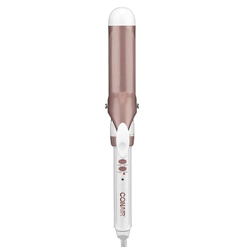 Conair Double Ceramic 1 1/2-Inch Curling Iron, 1 ½ inch barrel produces soft waves – for use on medium and long hair - White - 1 1/2-Inch - Image 1
