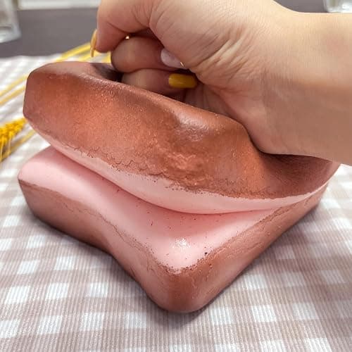 Bread Butter Squishy,Slow Rising Squishy，Stocking Stuffers,Stress Balls，Stress Relief & Fidget Toys for ADHD，Party Favor Gift (Pink) thumbnail 4