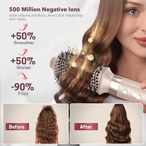 Mythsight StyleVibe 6-in-1 Air Styler with Hair Dryer & Auto-Wrap Curl L/R | Blow Dryer Brush, Thermal Brush and Straightener Brush For Fast Drying, Curls, Volumizing, Smooth Blowouts and Frizz Control thumbnail 4