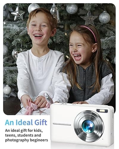 Digital Camera, Kids Camera FHD 1080P Point and Shoot Camera with 16X Zoom Anti Shake, Small Compact Camera for Teen Starter Children Kid Student Girl Boy(Pearl White) thumbnail 7