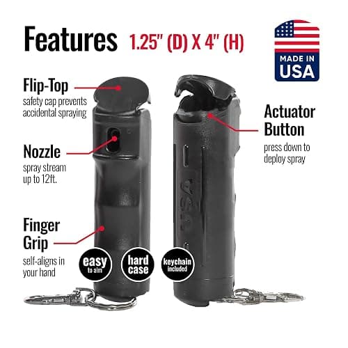 Mace Pepper Spray - Hard Case Model, 12g, 12 Feet Range, Max Strength 10% OC Formula, Long Lasting UV Dye, Flip Top Safety Cap, Self Defense Pepper Spray Keychain for Women & Men thumbnail 6