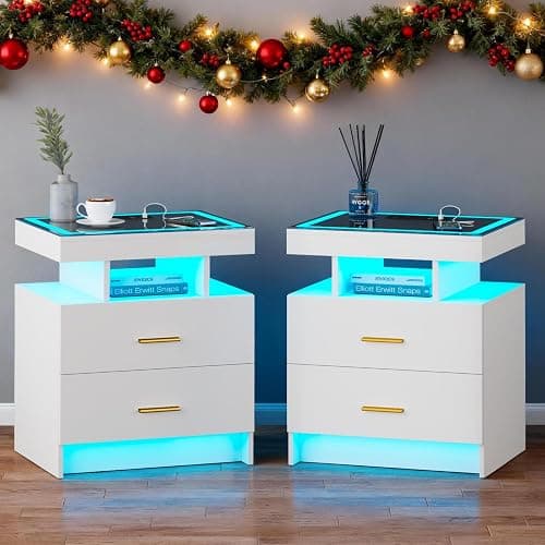 Weiß - Smart Nachttisch 2er Set  - Image 1