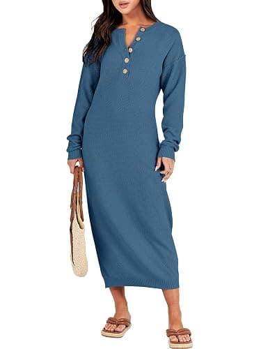 ANRABESS Midi Sweater Dress - Image 1
