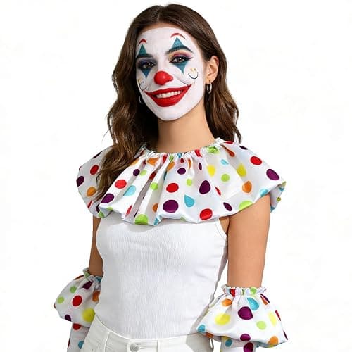Miaeowve Lace Neck Ruffle Collar and Wrist Cuff Sleeves Detachable Clown Costume Accessories for Women Halloween thumbnail 2