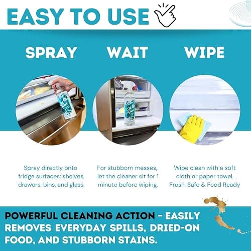 Oh Yuk Fridge Cleaner Spray + Concentrate Combo, Makes 5 Bottles | Spray + 16 oz Concentrate, Makes 5 Bottles, Cleans Inside Fridge, Food-Contact Safe, Biodegradable, Vegan thumbnail 7