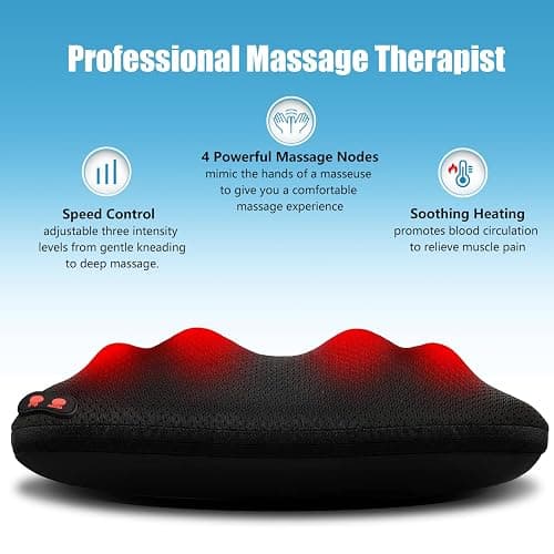 WOQQW Back Massager with Heat, Shiatsu Back and Neck Massager, Deeper Tissue Kneading Massage Pillow for Shoulder, Leg, Foot, Body Relieve Muscle Pain - Relax Gift for Her/Him/Friend/Dad/Mom thumbnail 8