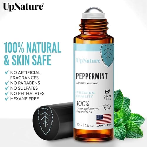 UpNature Peppermint Essential Oil Roll On - Natural Nausea Morning Sickness Relief for Pregnant Women - Pregnancy Must Haves Rollerball Roller thumbnail 3