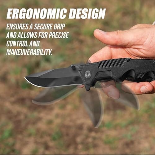 AOSILEY Pocket Folding Knife with Stainless Steel Point Lock Blade Knives and Lightweight Lockback Multi-Tool for Camping, Outdoor, Hunting，Survival and EDC thumbnail 6