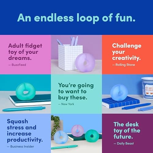 Speks Gump Loop Stress Balls | Ultra Soft Squishy Fidget Toy for Adults & Teens | Stress Relief & Desk Toy (Cool) thumbnail 6