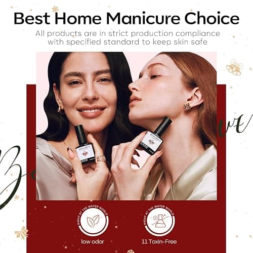 modelones Christmas Gel Nail Polish Set, Winter Cat Eye Red Dark Green Blue Glitter Gold Silver Gel Polish Kit Soak Off Nail Art Manicure Home Gift for Women Girls thumbnail 9