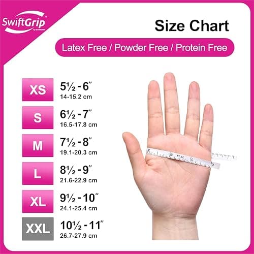 SwiftGrip Powder-Free Nitrile Gloves, 3-mil, Disposable Nitrile Gloves, Latex-Free, Powder-Free - Pink/Fuchsia thumbnail 8