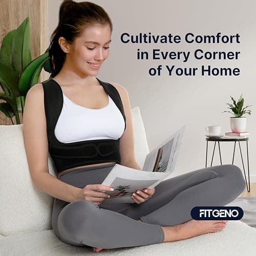 Fit Geno Posture Corrector for Women & Men: Adjustable Lightweight Upper Back Brace for Neck Shoulder & Upper Back Pain Relief - Improve Posture Correct Hunchback Slouching Invisible Under Clothes (XS/S Under Bust 30"-43") thumbnail 7