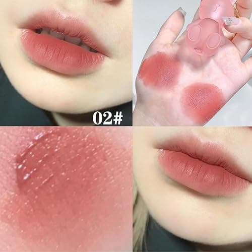 LuckNest 4 Colors Velvet Matte Liquid Lipstick set, Cute Rabbit Lip Glaze 2 in 1 Key Chain Lip Gloss Lip Stain, Waterproof Non-Stick Cup Long Lasting Lip Clay Cute Lip Makeup for Girls thumbnail 6
