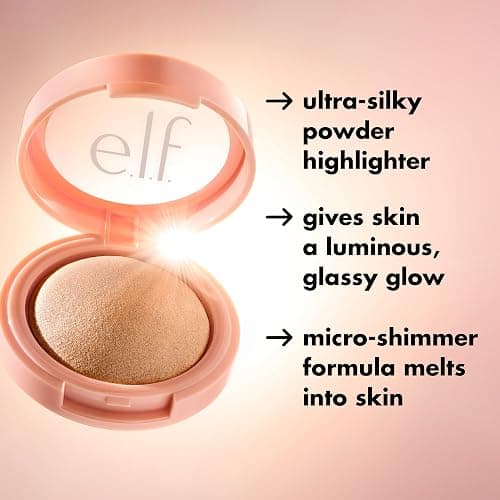 e.l.f. Halo Glow Silky Powder Highlighter, Long-Lasting Luminous Face Finish, Cake-Resistant With Micro-Shimmer, Vegan & Cruelty-Free, Soft Pearl Era thumbnail 3