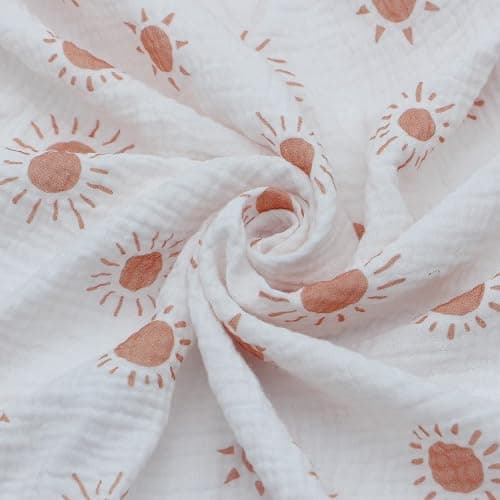 Axwang Muslin Swaddle Blanket for Newborn, 3 Pack, Soft Breathable Receiving Blanket, 38 x 40 Inches, Swaddle Wrap and Burping Cloth (Rainbow) thumbnail 7