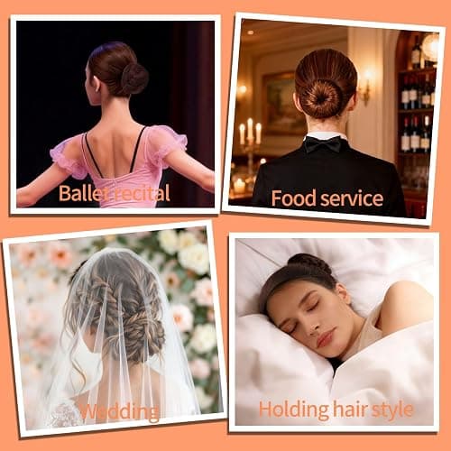 Teenitor Hair Net Set, Includes 20 Pcs Individually Packaged Hair Nets (20 inches) & 40 Pcs Hair Pins for Women Girls, Bun Maker, Brown thumbnail 4