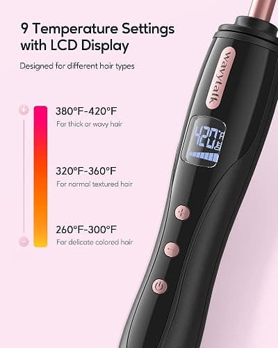 Wavytalk 3/8 Inch Small Curling Iron, Small Curling Iron Wand for Short & Long Hair, Ceramic Small Barrel Curling Iron with Adjustable Temperature, Include Heat Resistant Glove (Rose Pink) - 3/8 Inch No Clip (Rose Gold) thumbnail 3
