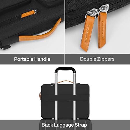 MOSISO 360 Protective Laptop Shoulder Bag,15-15.6 inch Computer Bags Compatible with MacBook Pro 16 inch, HP, Dell, Lenovo, Asus Notebook,Side Open Messenger Bag with 4 Zipper Pockets, Black thumbnail 6